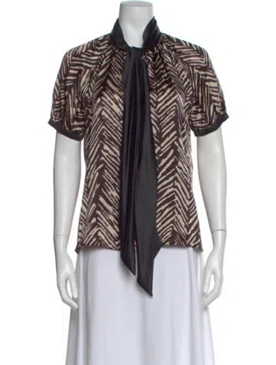 Pre-owned Max Mara Silk Patterned Blouse In Multi