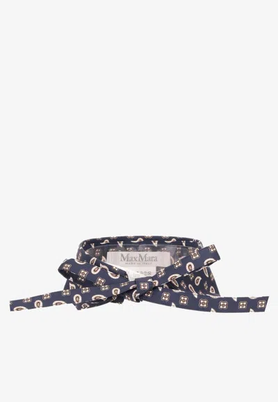 Max Mara Silk Patterned Collar In Blue