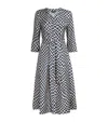 Max Mara Silk Patterned Midi Dress In Blue