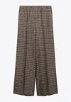 Max Mara Silk Patterned Pants In Brown