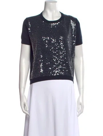 Pre-owned Max Mara Silk Patterned Sweater In Black