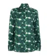 Max Mara Rodesia Printed Silk Twill Shirt In Green