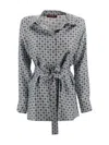 Max Mara Silk Print Shirt In Blue