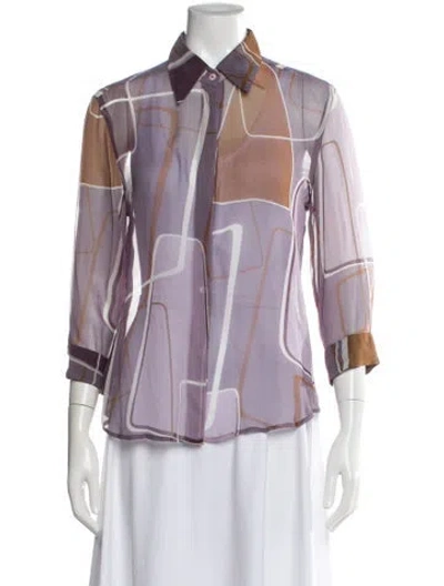 Pre-owned Max Mara Silk Printed Blouse In Multi