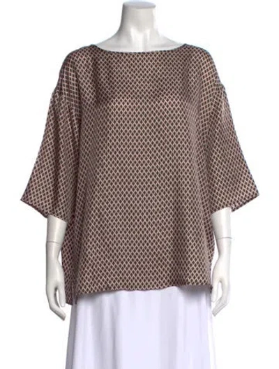 Pre-owned Max Mara Silk Printed Blouse In Neutral