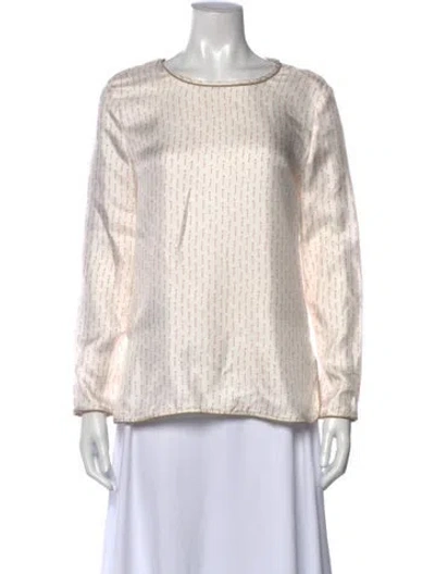 Pre-owned Max Mara Silk Printed Blouse In Neutrals