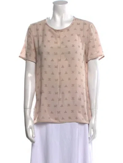 Pre-owned Max Mara Silk Printed Blouse In Pink