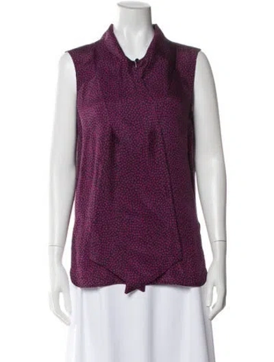 Pre-owned Max Mara Silk Printed Blouse In Purple