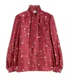 Max Mara Silk Printed Blouse In Red