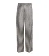 Max Mara Flared Printed Silk Trousers In Black