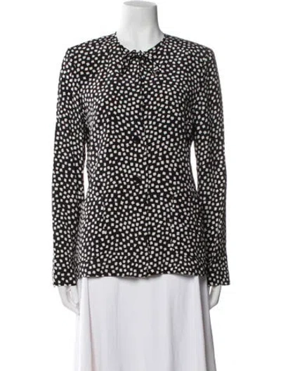 Pre-owned Max Mara Silk Printed Jacket In Black