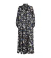 Max Mara Silk Printed Midi Dress In Black