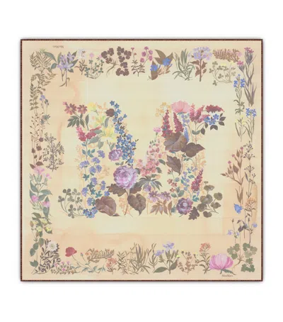 Max Mara Silk Printed Scarf In Beige
