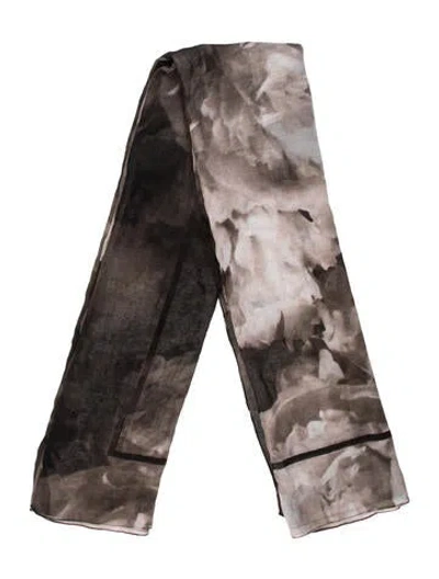 Pre-owned Max Mara Silk Printed Scarf In Black