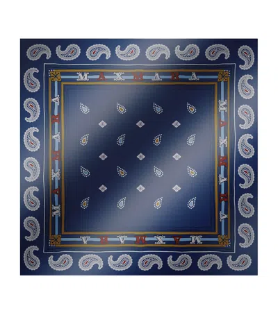 Max Mara Silk Printed Scarf In Blue
