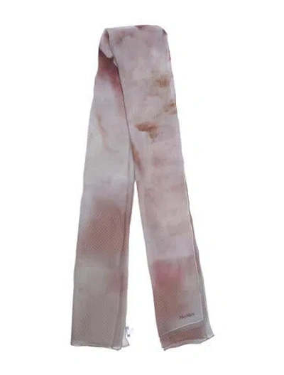 Pre-owned Max Mara Silk Printed Scarf In Neutral