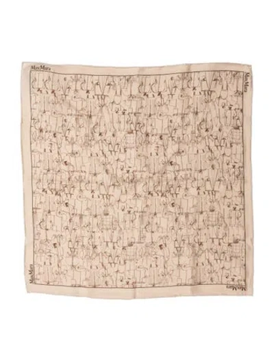 Pre-owned Max Mara Silk Printed Scarf In Neutrals