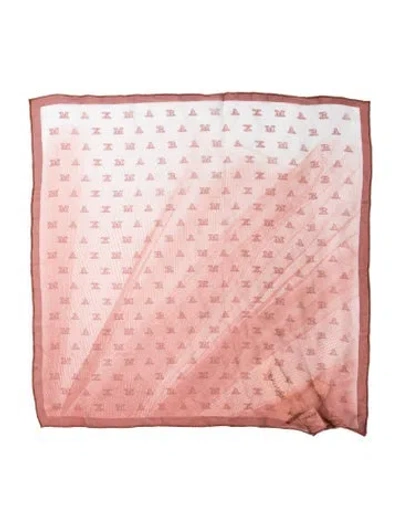 Pre-owned Max Mara Silk Printed Scarf W/ Tags In Brown