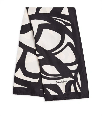 Max Mara Silk Printed Scarf In Ivory