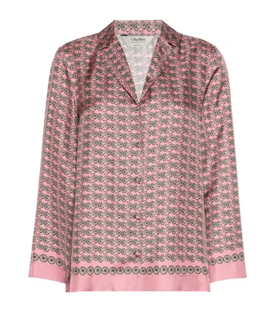 Max Mara Silk Printed Shirt In Pink
