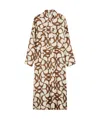 Max Mara Silk Printed Shirt Skirt In Brown