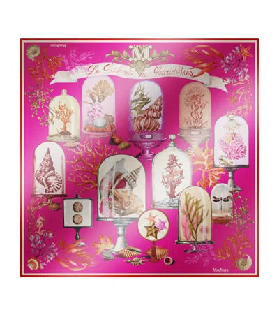 Max Mara Silk Printed Square Scarf In Pink
