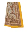 Max Mara Silk Printed Square Scarf In Yellow