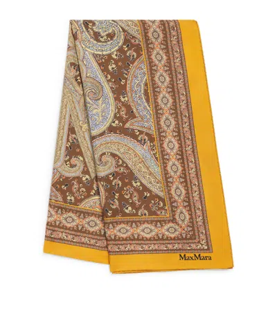 Max Mara Silk Printed Square Scarf In Multicolor