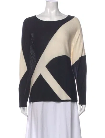 Pre-owned Max Mara Silk Printed Sweater In Black