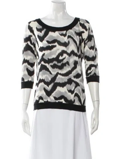 Pre-owned Max Mara Silk Printed Sweater In Black