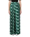 Max Mara Morena Printed Silk Twill Wide-leg Pants In Green