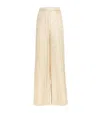 Max Mara Domizia Printed Silk Pants In Beige