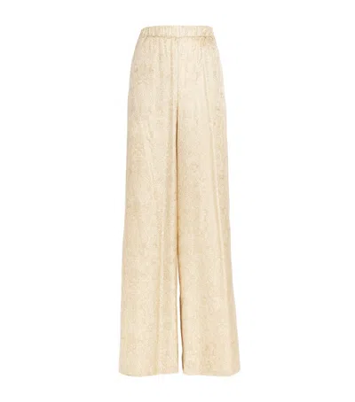 MAX MARA SILK PRINTED WIDE-LEG TROUSERS