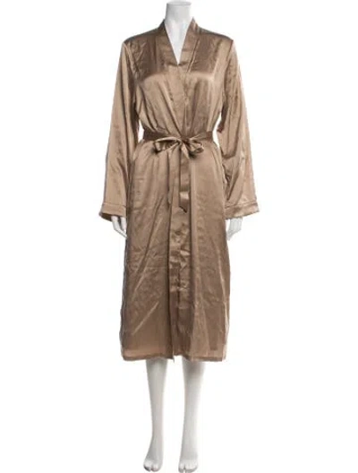 Pre-owned Max Mara Silk Robe In Neutrals