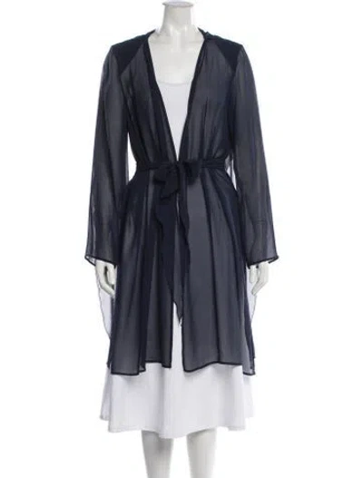 Pre-owned Max Mara Silk Robe W/ Tags In Blue