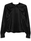 Max Mara Key Satin Blouse In Black  