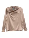 Max Mara Silk-satin Blouse In Brown