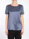 Max Mara Silk Satin Blouse In Grey