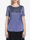 Max Mara Silk Satin Blouse In Grey