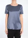 Max Mara Silk Satin Blouse In Grey