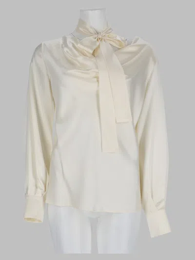 Max Mara Silk Satin Blouse In Neutral