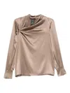 Max Mara Silk-satin Blouse In Neutral
