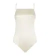 Max Mara Silk-satin Bodysuit In White