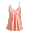 Max Mara Silk Satin Cami Top In Rose Gold
