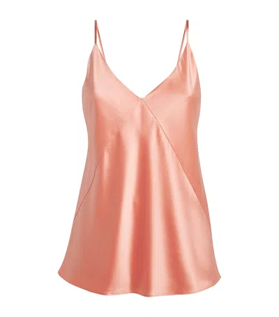 Max Mara Silk Satin Cami Top In Rose Gold