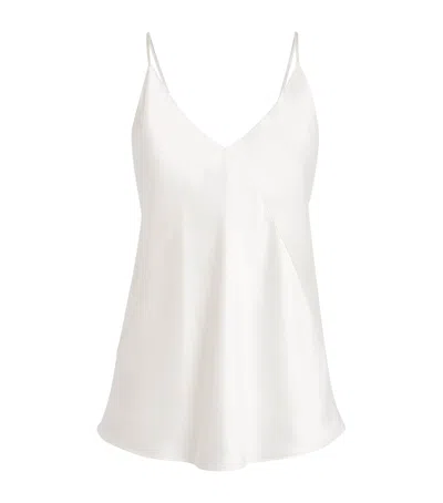Max Mara Lucca Silk Satin Top In White