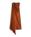 Max Mara Silk Satin Cocktail Dress In Brown