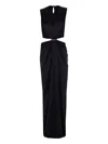 Max Mara Women Panaro Silk Satin Dress In Hourglass In Black