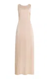 Max Mara Silk Satin Dress In Neutral