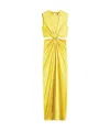 Max Mara Front Draped Dress With Metal Ring Accent In Yellow